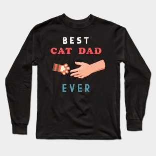 Best cat dad ever - Father vintage cat dad ever gift Long Sleeve T-Shirt